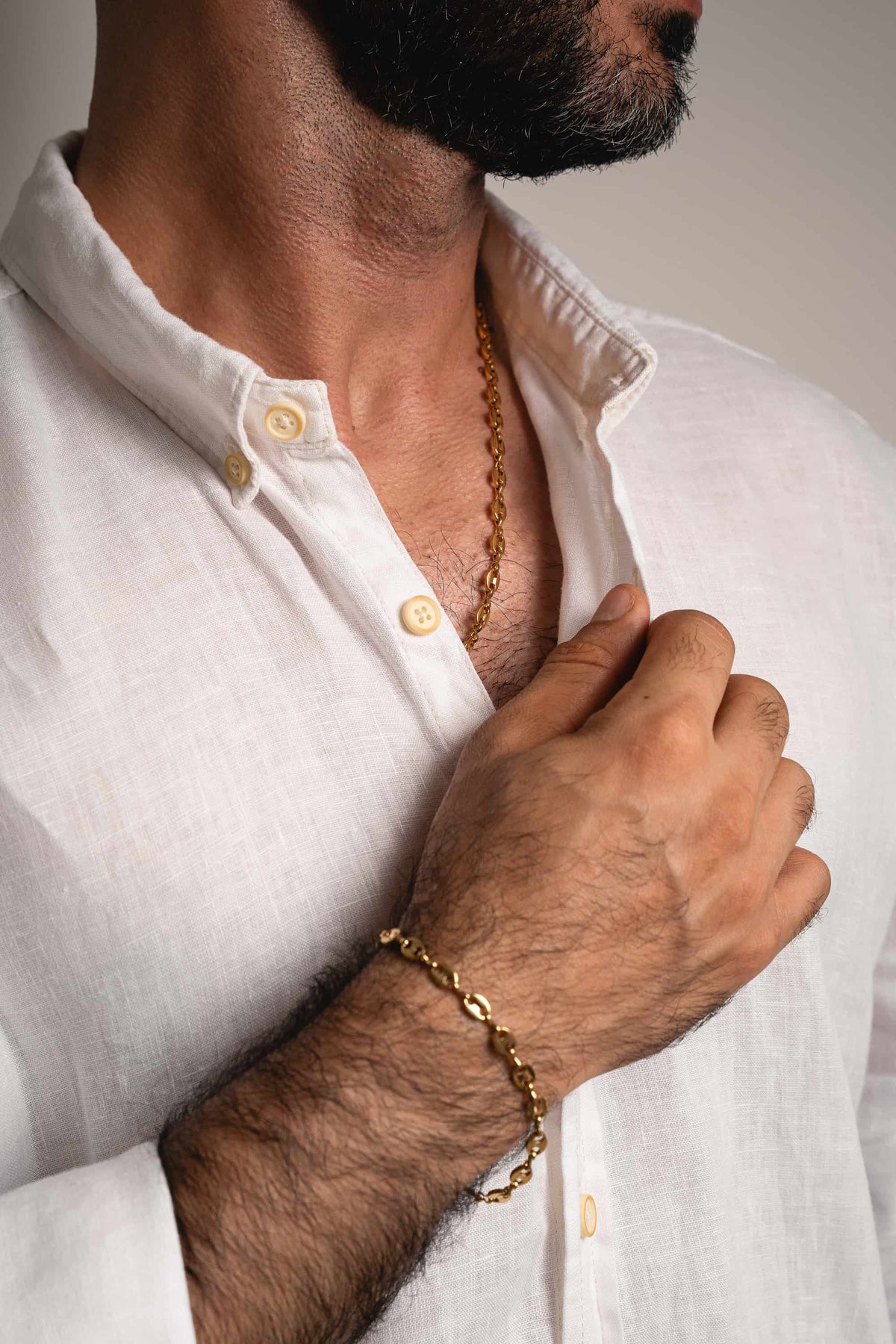 Stack Cadena y Pulsera Gucci Gold Impetu Men - conjunto completo